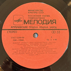 Виниловая пластинка Здравствуй, Песня – Вокруг Любви (Мелодия) LP