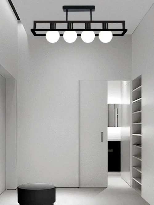 Люстра потолочная на кухню,в гостиную,светильник лофт,черный,E27,AYHOME