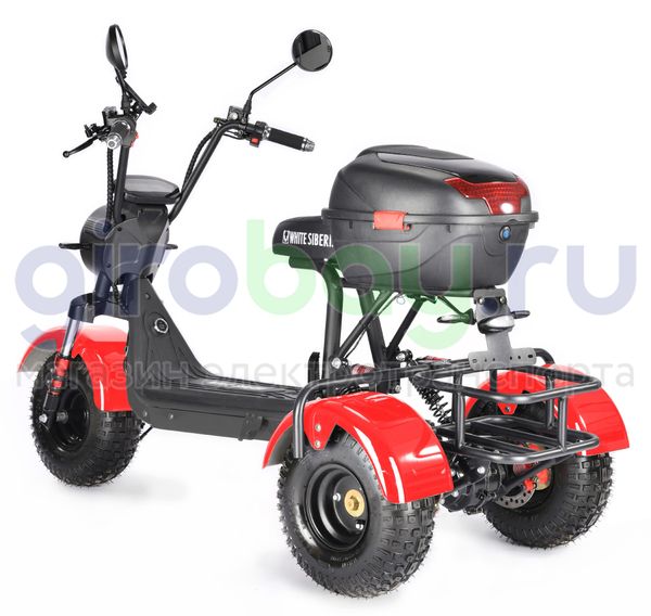 Электроскутер WHITE SIBERIA TRIKE MINI 1500W - Красный фото №3