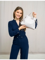 Сумка мешок через плечо средняя натуральная кожа