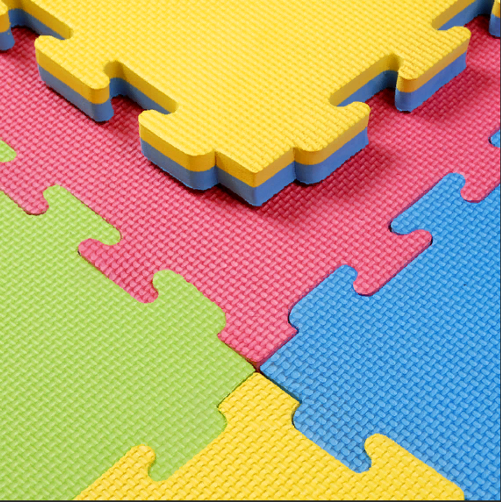 Будо-маты (татами) Экополимеры (1 плита 100х100х4см, 1кв.м./уп) "Сине-желтый"