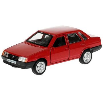 Машина металл LADA-21099 "СПУТНИК" 12 см, двери, багаж, инерц, красный, кор. Технопарк