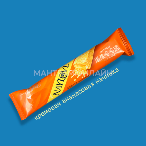 Мультизлаковый батончик NayLove Happiness с глазурью и кремовой начинкой ананас 13 г