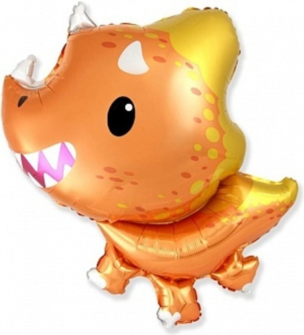 Ф Мини-фигура Динозаврик Трицератопс Оранжевый 14''/36 см.