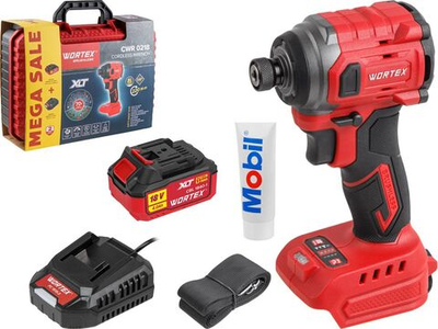 Аккуммуляторный ударный гайковерт/винтоверт WORTEX CWR 0218 (безщеточный двигатель)