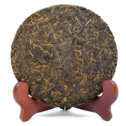 59307 Чай прессованный черный Пуэр Шу "Сэнчжун, Лао Вэй Дао" Старинный Вкус, ци цзы бин 357гр
