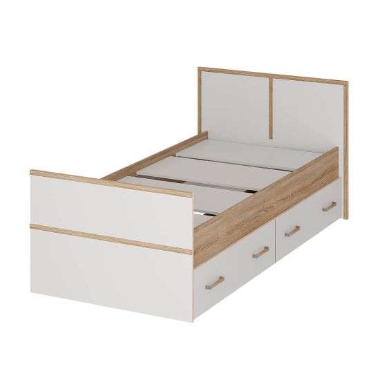 Сакура bts Кровать 0,9 дуб сонома/белый, СП с проложками