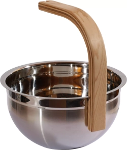 SAWO Ведро стальное 5л., ручка изогнутая кедр, 373-MD