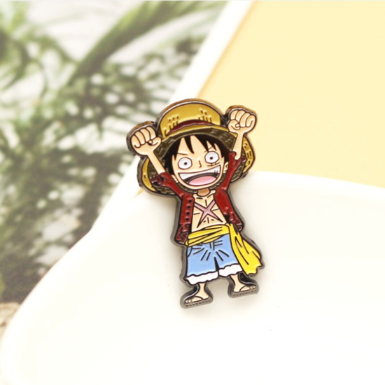 Значок металлический ONE PIECE Монки Д.Луффи, р-р 3х2,2см