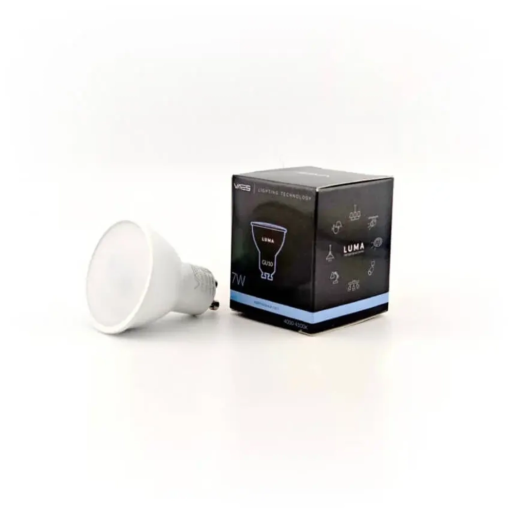 💡 Светодиодная лампа Vaes LUMA GU10 7 Вт, нейтральный белый свет (4000 К). Угол рассеивания 110°, цоколь GU10. Гарантия 24 месяца
