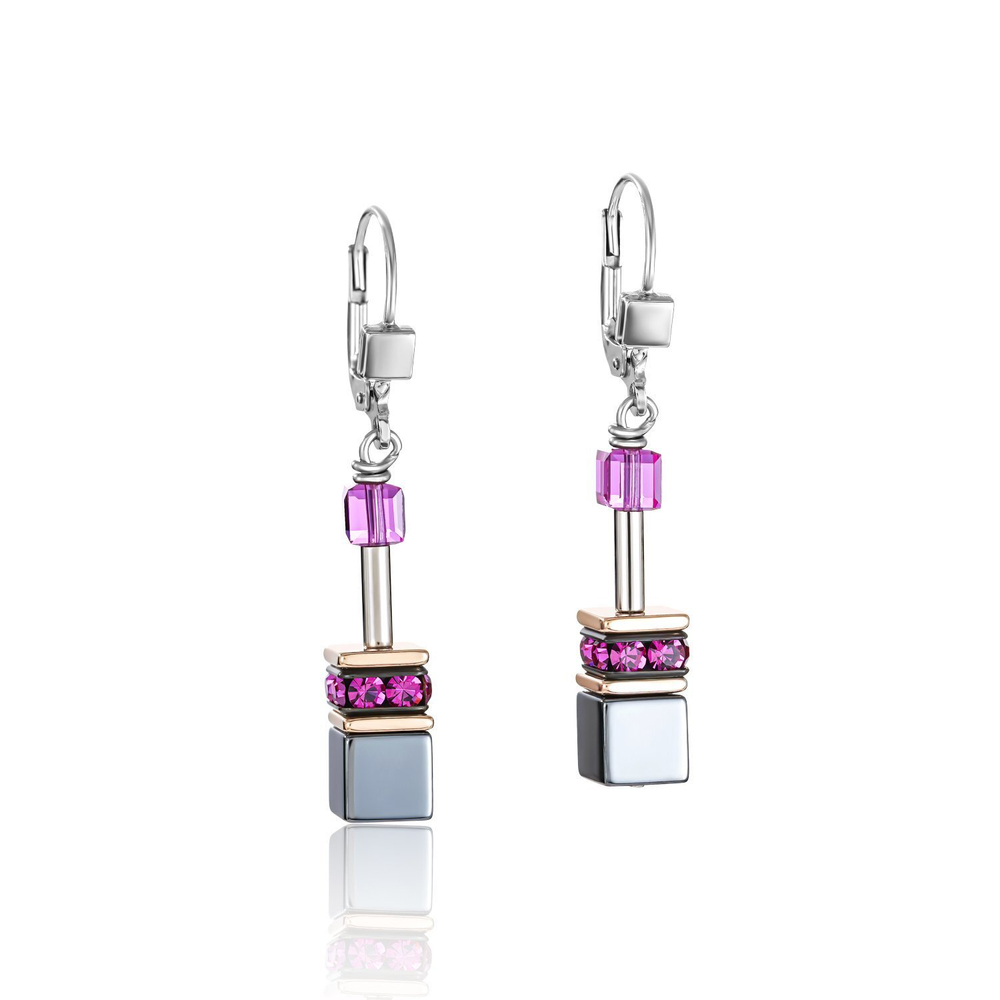 Серьги Coeur de Lion Multicolour 4015/20-1500 цвет серый, розовый