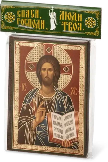 Икона "Господь Вседержитель", 6х9 на МДФ-6