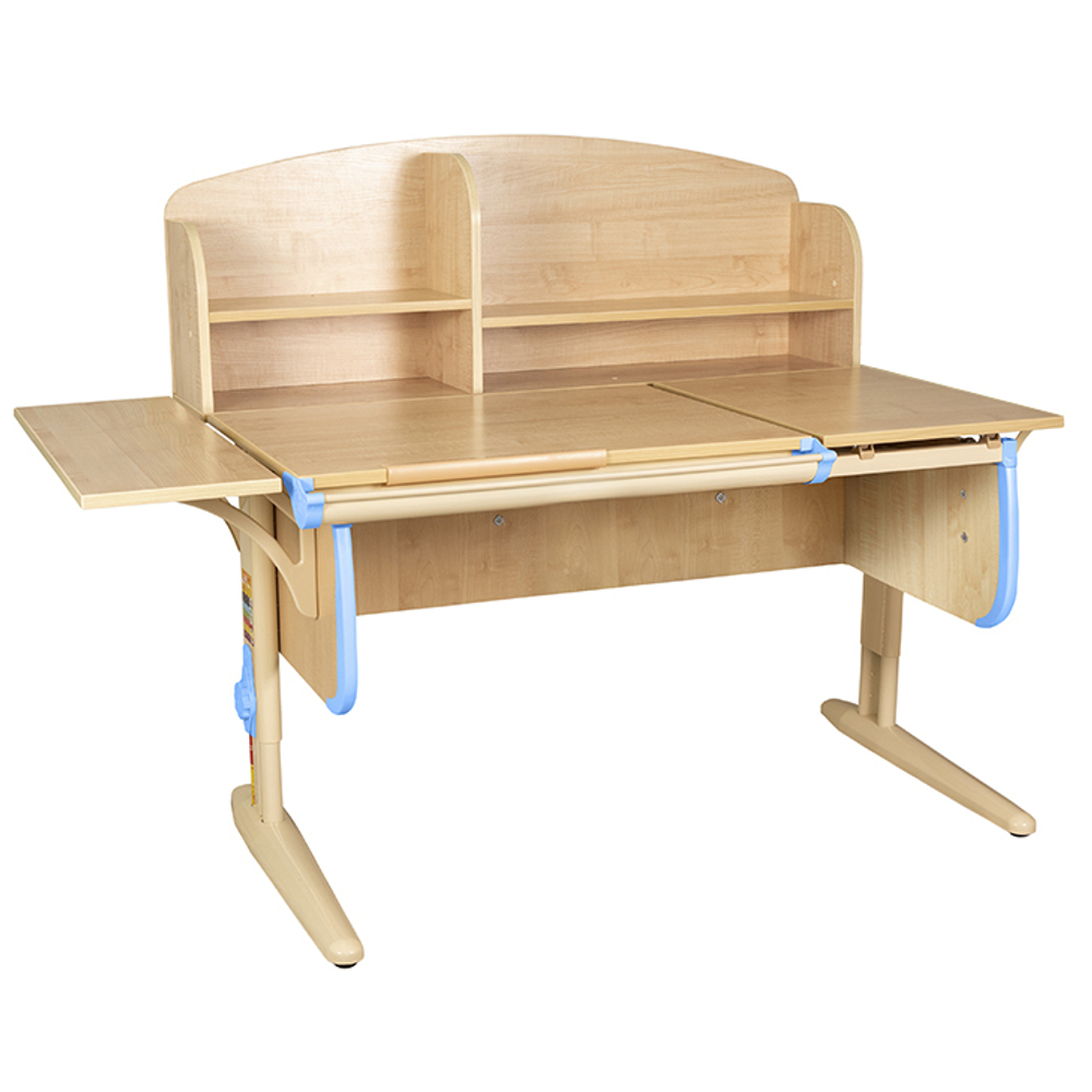 Растущая парта с задней закрытой и боковой полками Дэми СУТ 25-02-Б1НЗ (1500×880 мм)