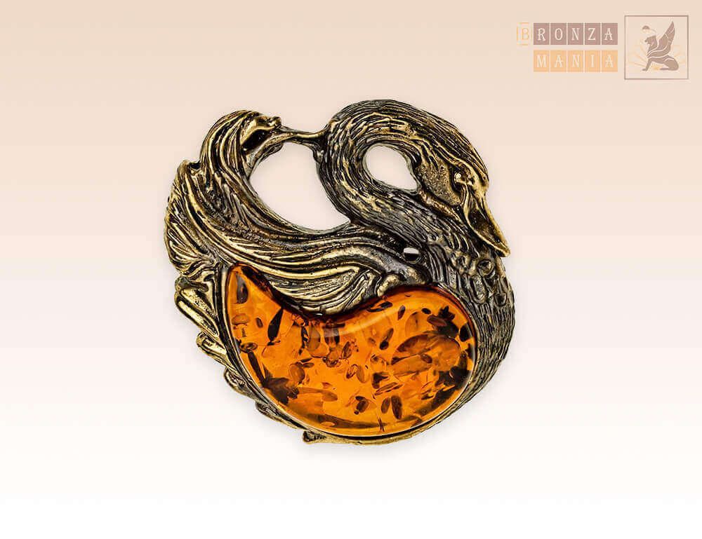 брошь Лебедь