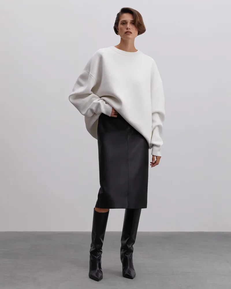 Молочный свитшот из хлопка