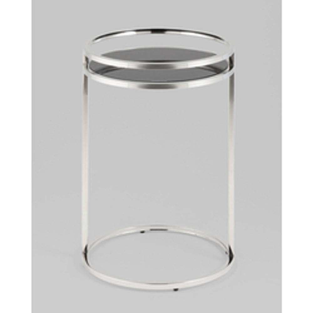 Журнальный столик Гестия 41*60см стекло черное сталь серебро