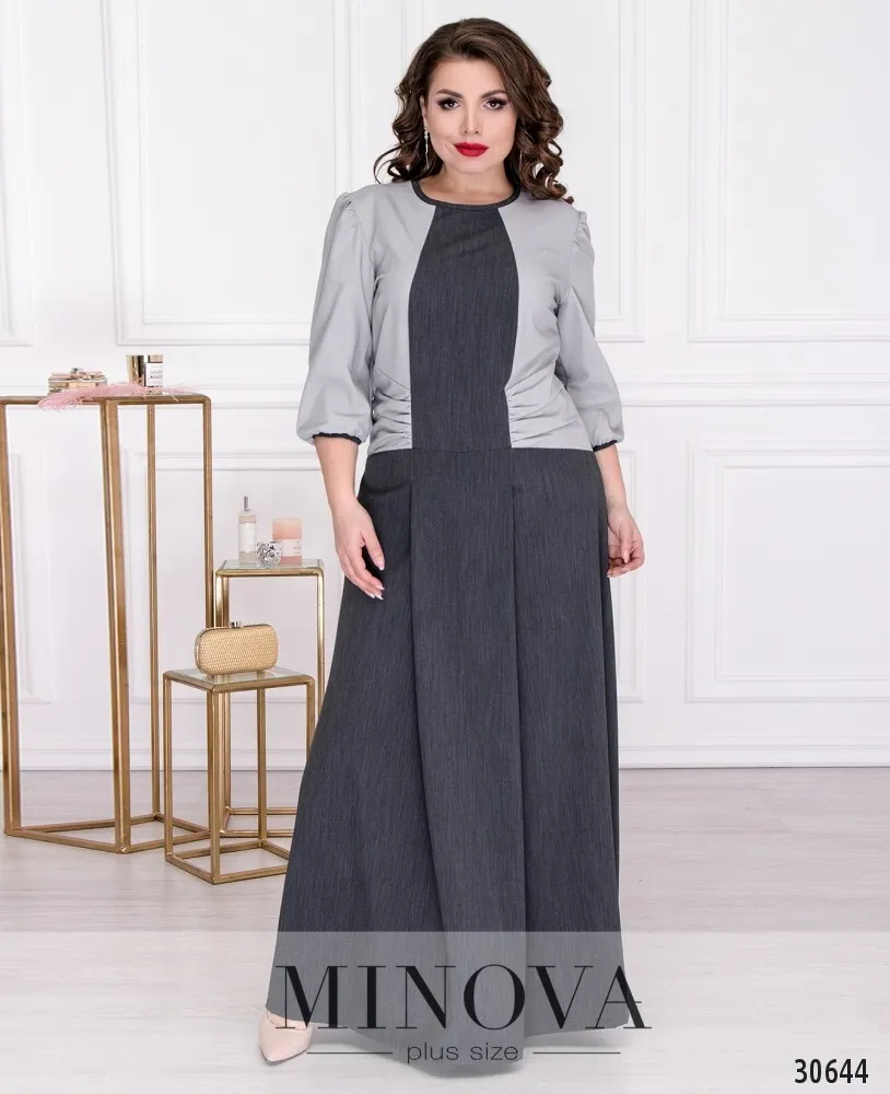 Платье 343-серый Minova