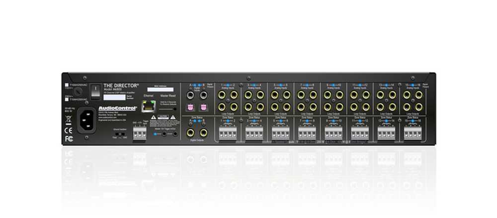 AudioControl The Director Model M6800 — 16-канальный матричный усилитель с DSP