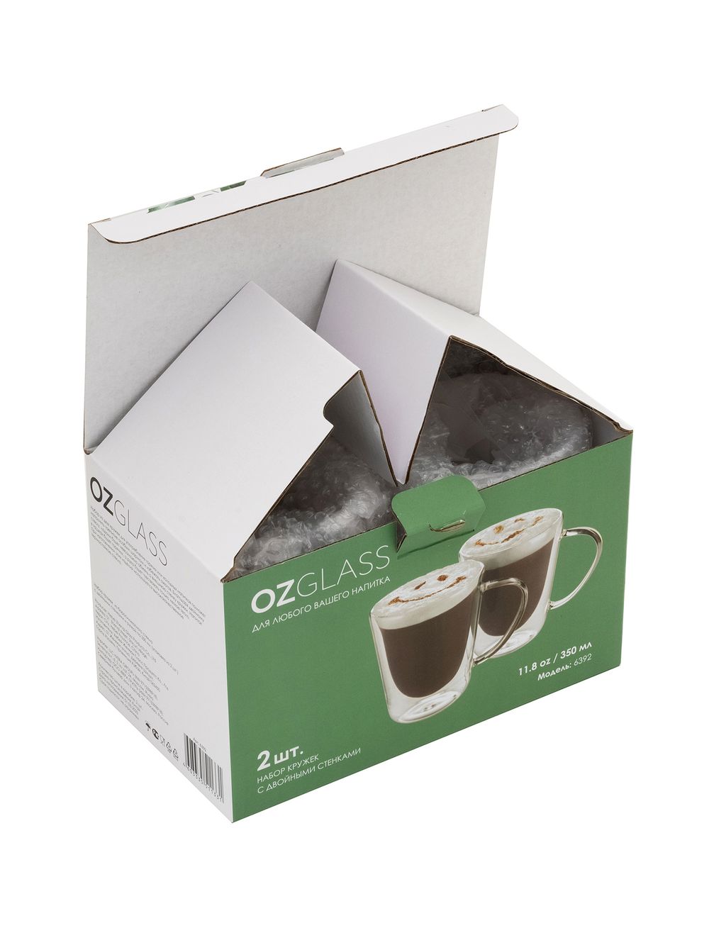 Кружка из стекла с двойными стенками 350 мл