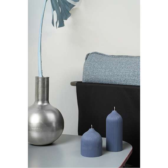 Свеча декоративная синего цвета Edge 10,5 см