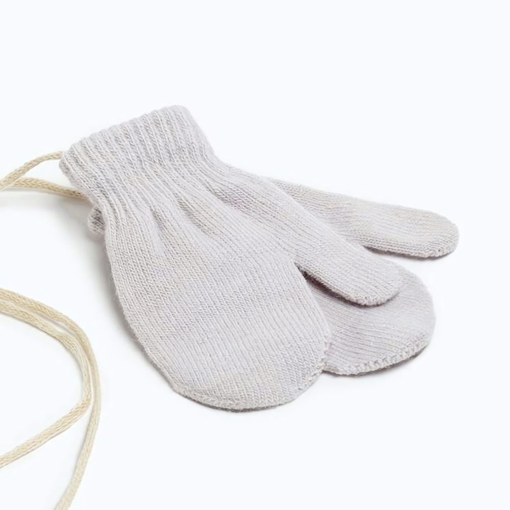 Варежки однослойные "Однотонные", серый, р-р 14 (4-5 лет) 5133456, 1 шт.