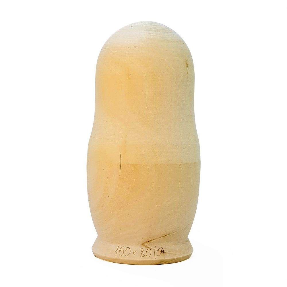 Матрешка 160*d80мм пустотелая, деревянная заготовка