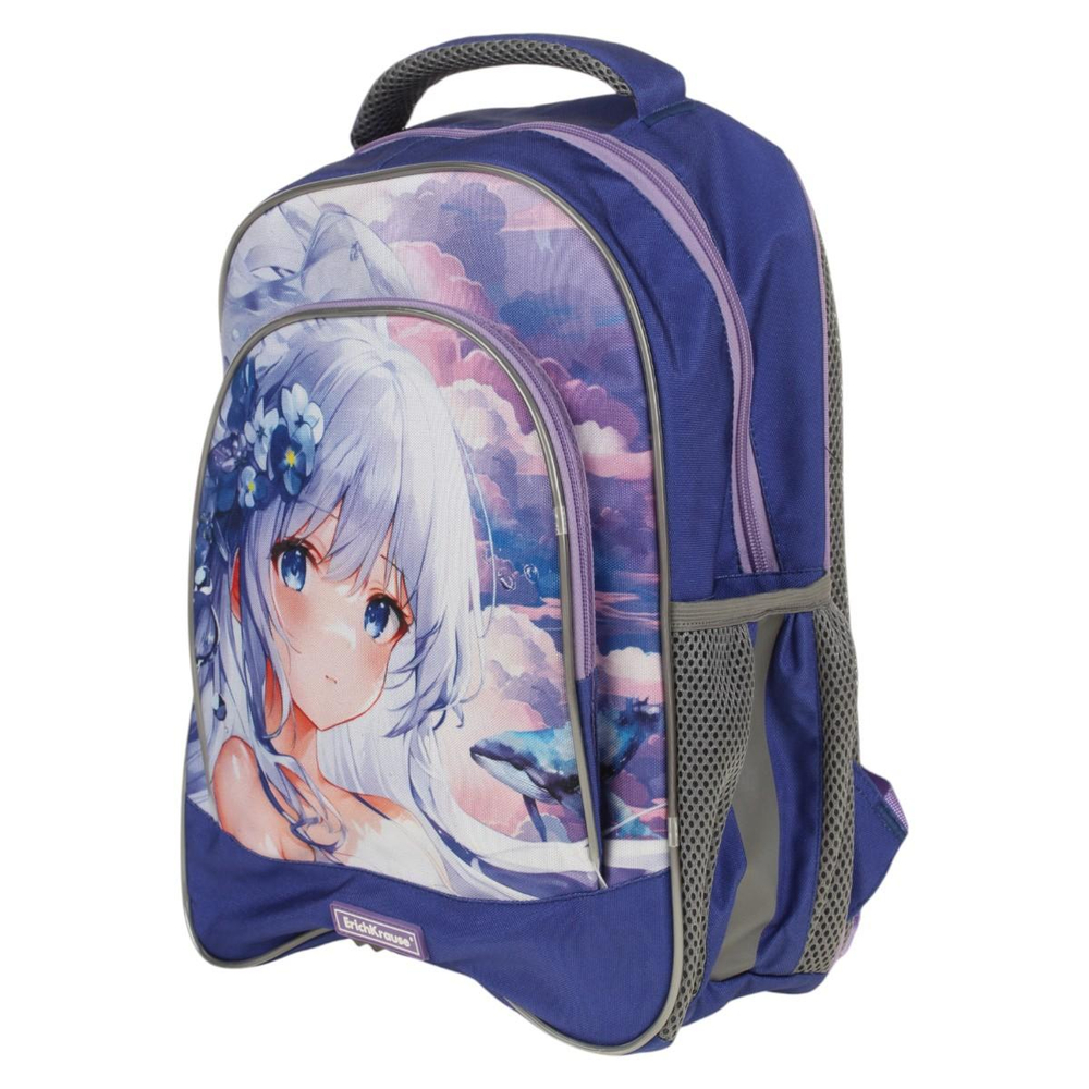 Рюкзак ученический с грудной перемычкой "ErgoLine 15L Kawaii Whale" (ErichKrause)