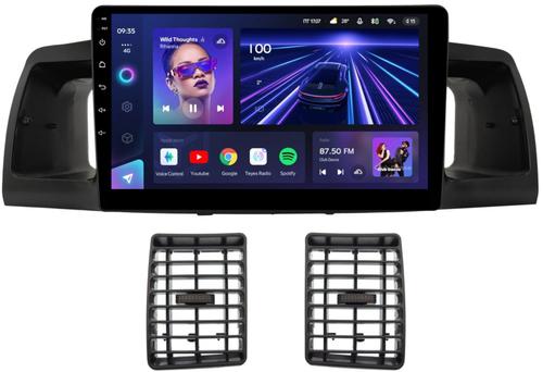Магнитола для Toyota Corolla 120 2000-2007 (рамка черная с воздуховодами) - Teyes CC3 на Android 10, Быстрая, QLED, CarPlay, 4G SIM-слот