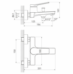 Смеситель для ванны 35k MIXLINE ML24-01 "Unito"