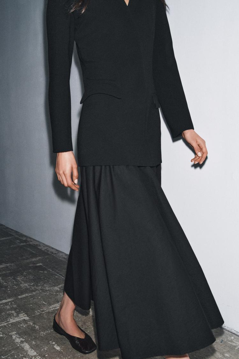 ZARA КОМБИНИРОВАННОЕ ПЛАТЬЕ-ПИДЖАК — ZW COLLECTION, ЧЕРНЫЙ