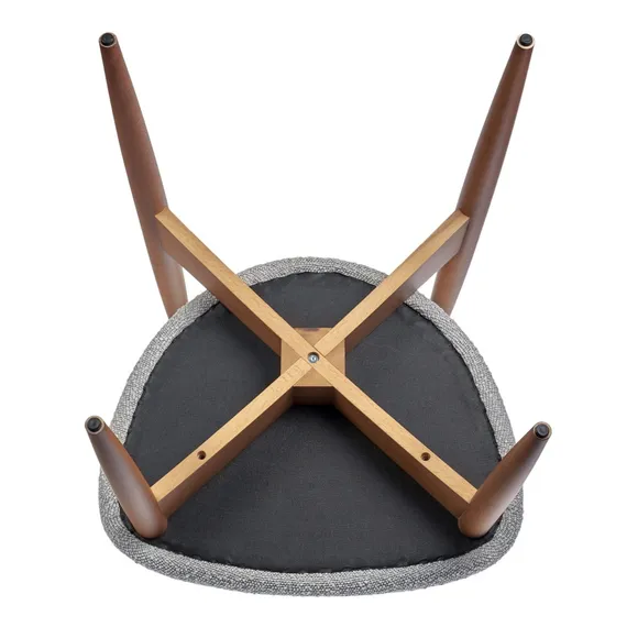 Стул Mod, светло-серое букле, каркас из массива бука в цвете орех