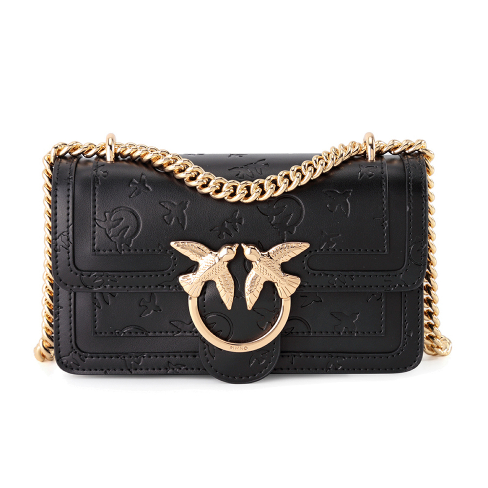 Сумка Pinko Retro Gold Messenger Shoulder Bag Small Black Gold, 1P21MM-Y65Y-Z99