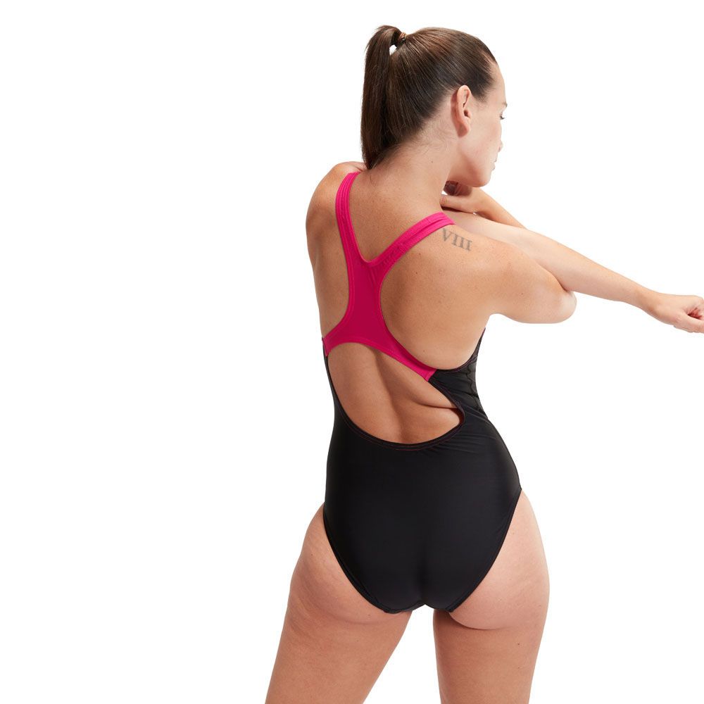 Купальник SPEEDO Medley Logo, 8-1347417215, р.40 (рос.52), черно-розовый