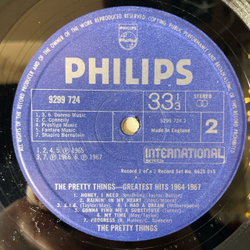 Винтажная виниловая пластинка LP The Pretty Things Greatest Hits 1964 1967 (Англия 1975)