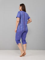 Пижама с бриджами КД-61/рогожкавасилек-цепочка