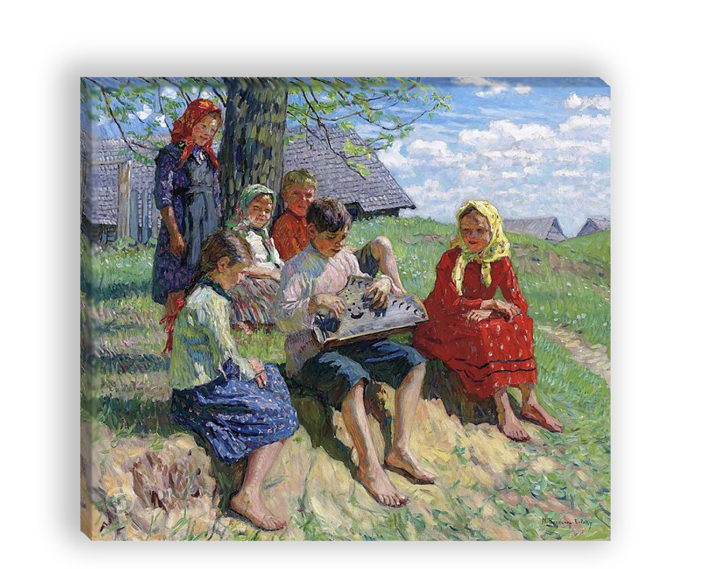 "Концерт на гуслях", художник Богданов-Бельский, картина