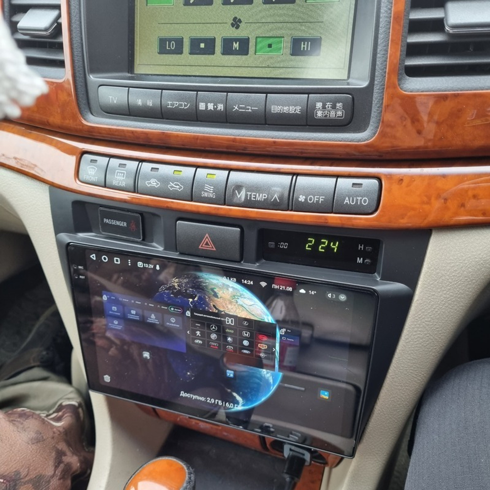 Магнитола для Toyota Mark II 110, Verossa 2000-2004 (вниз) - FarCar XXL9-9110 монитор 9.5" 2K QLED на Android 14, TS20, 8+256Гб, CarPlay, 4G SIM-слот