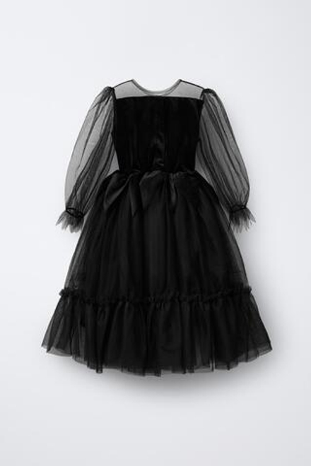 ZARA ПЛАТЬЕ ДЛЯ КОСТЮМА ВЕДЬМЫ, ЧЕРНЫЙ