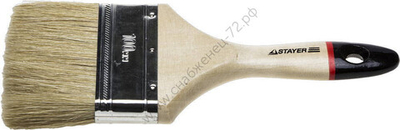 STAYER UNIVERSAL-EURO 100 мм, 4″ светлая натуральная щетина, деревянная ручка, Плоская кисть (0102-100)
