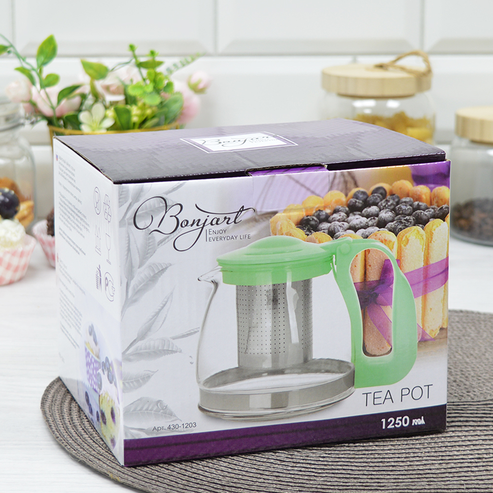 Чайник заварочный 1,25л серый, 430-1201