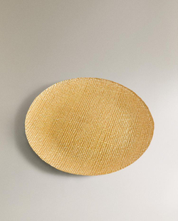 ZARA HOME СТЕКЛЯННАЯ СЕРВИРОВОЧНАЯ ТАРЕЛКА, ЗОЛОТОЙ