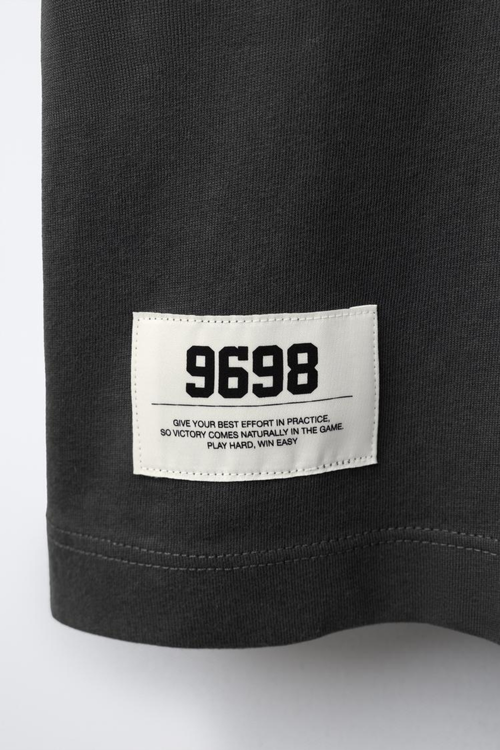 ZARA ФУТБОЛКА С НАДПИСЬЮ, АНТРАЦИТОВО-СЕРЫЙ