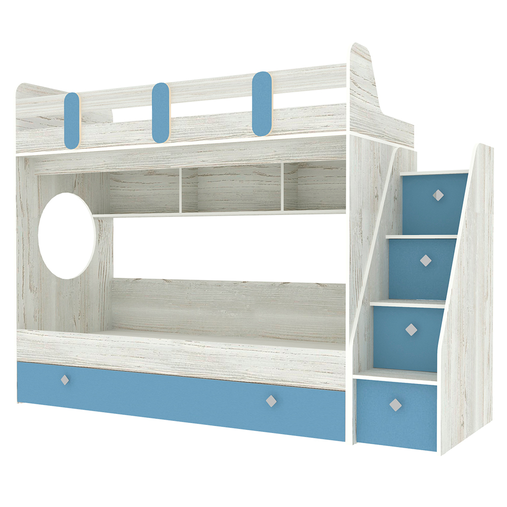 Кровать двухъярусная КарИВи Фортуна-3 Винтерберг Светло-синий, голубой