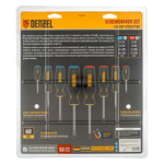 Набор отверток на полке, 8 шт., PH+SL, S2, 3к рукоятка Denzel