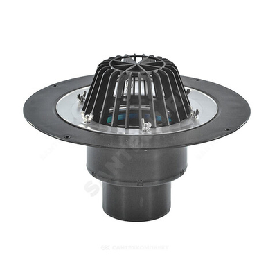 Воронка кровельная HL62 с вертикальным выпуском PP Дн 110 с листвоуловителем, теплоизоляцией, обжимным фланцем HL HL62/1