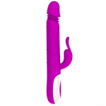 Перезаряжаемый вибратор Adrian с rolling-функцией и клиторальным отростком - 26,7 см.