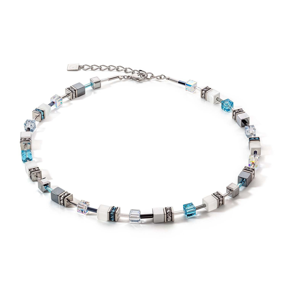 Колье Coeur de Lion Aqua Monochrome 4012/10-2000 цвет голубой, белый, серебряный
