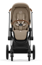 Коляска 3 в 1 Cybex Priam IV Chrome Brown complete и автокресло Aton S2 i-Size Ocean Blue Cozy Beige