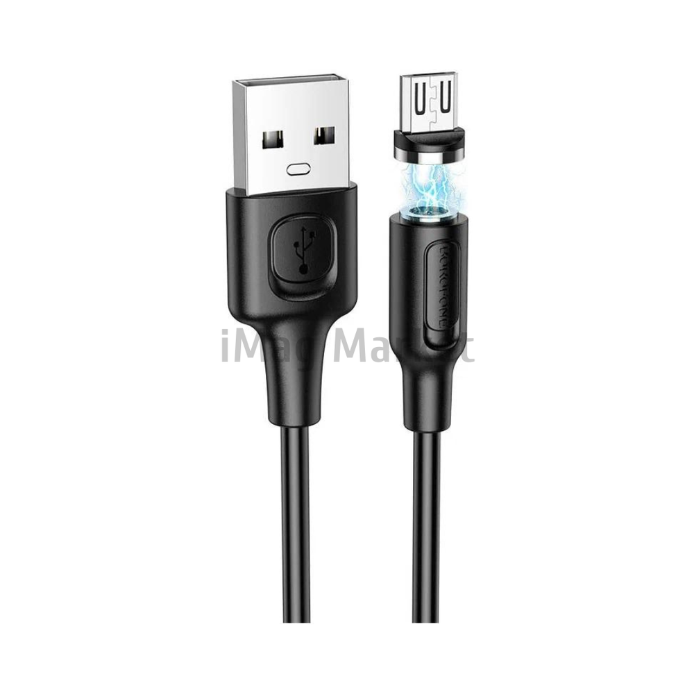 Зарядный кабель Borofone BX41, USB-A - micro-USB, 2.4A, 12W, 1 м, черный