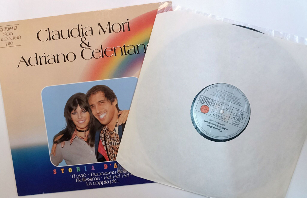 Винтажная виниловая пластинка Claudia Mori and Adriano Celentano Storia Damore (Germany 1980)